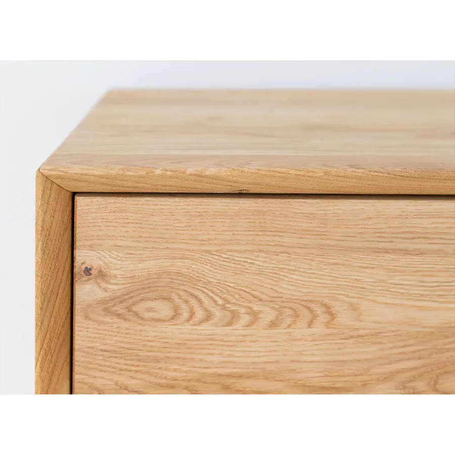 komoda modern loft 101x45cm sa staklom, materijal: masivno drvo hrast - slika 2