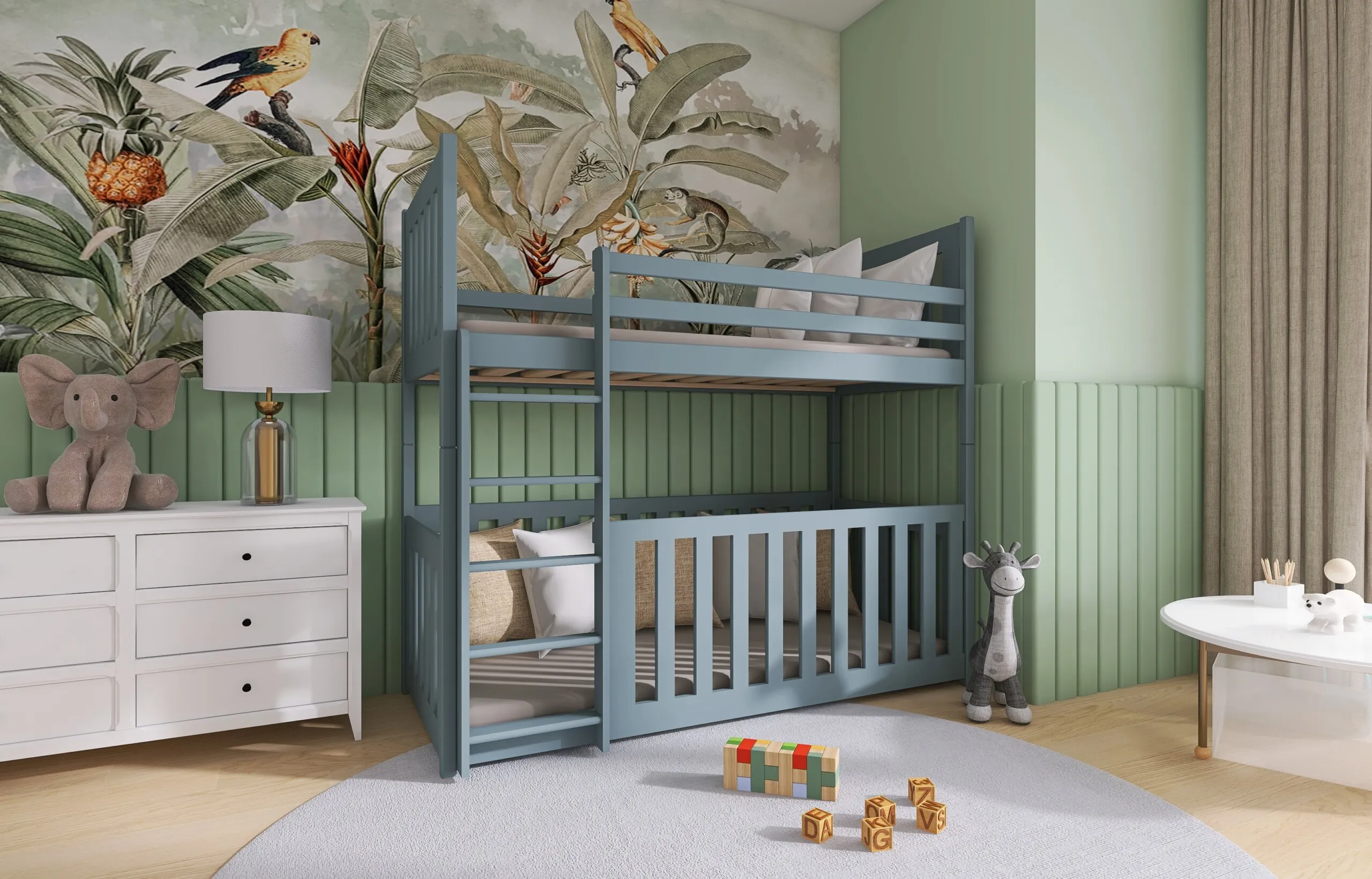 krevet na kat niski cris 160×80 – puno drvo - slika 4