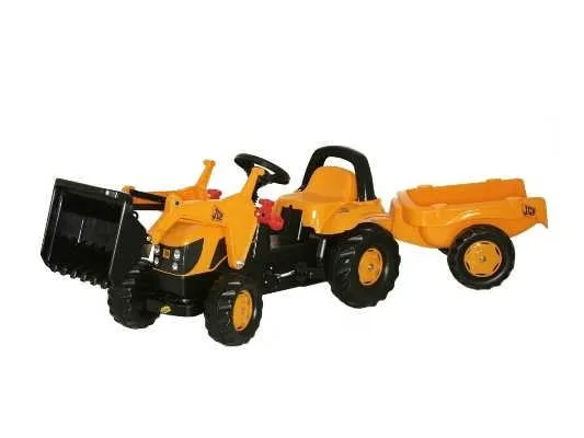 rolly toys traktor na pedale jcb + prednji utovarivač + prikolica - slika 3