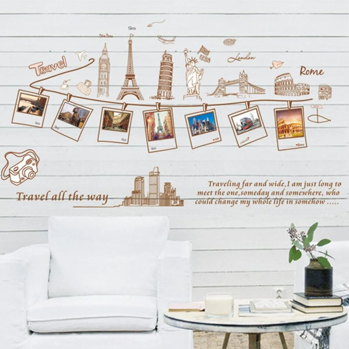 velika popularna zidna naljepnica love travel - slika 4