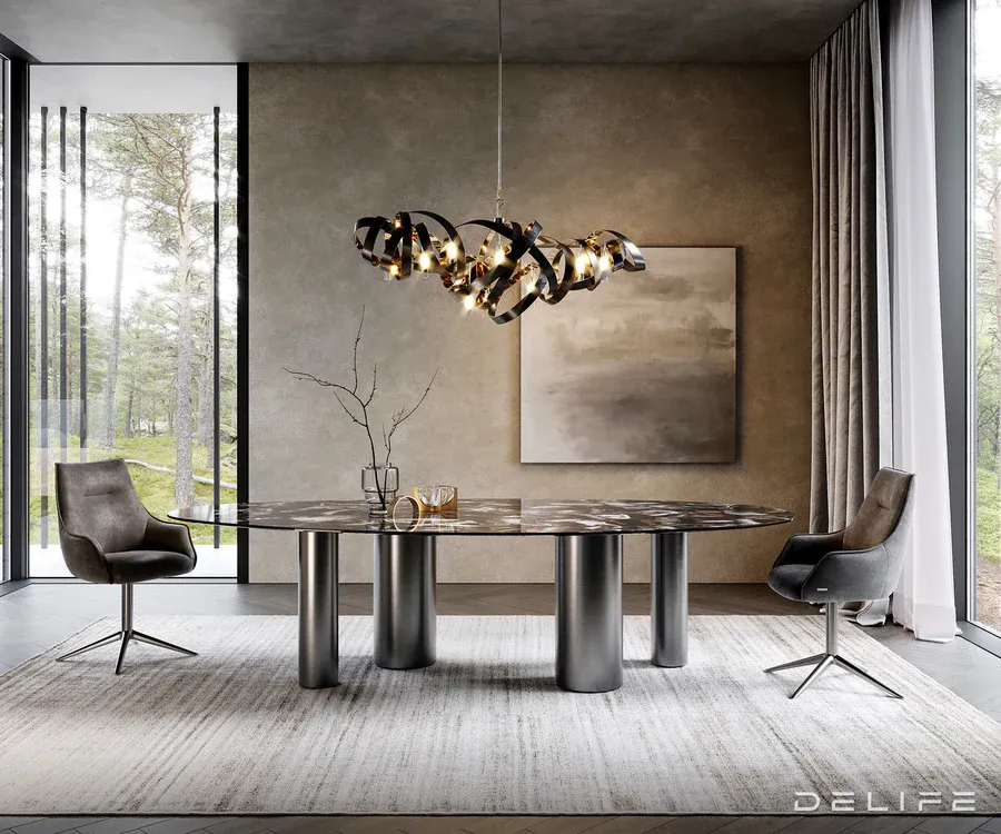 blagovaonski stol edge 280x130cm, materijal: keramika na staklu - slika 3