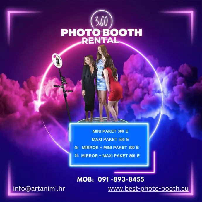 photo booth mirror & 360° video – najam za vjenčanja i evente - slika 5