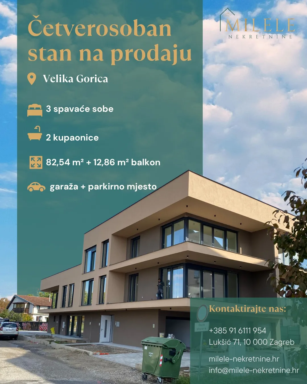 Velika Gorica. Novogradnja Četverosobni stan