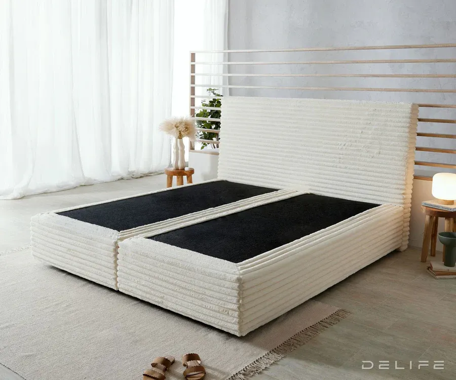 Box spring krevet Dream Well, materijal: Pliš rebrasta tkanina - Čakovec