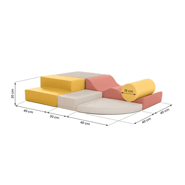 set od 6 pjenastih blokova soft play - pastelno ružičasti istraživač - slika 12