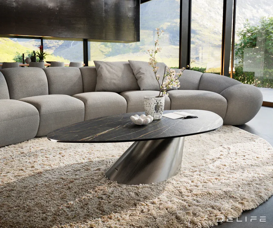 Klub stolić Edge 140x76cm, Materijal: Keramika Noir Desir - Čakovec