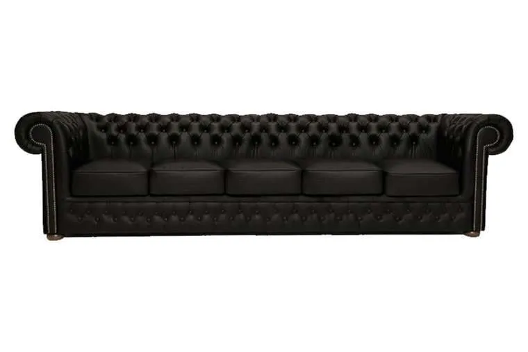 Chesterfield Garnitura First Class Leather | 5-sjedišta | Matt Black - Ježdovec, Zagreb