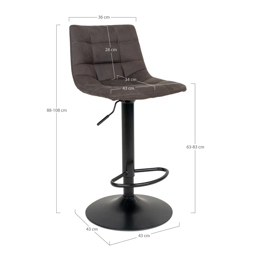 barska stolica middelfart, materijal: mikrofibra - slika 5