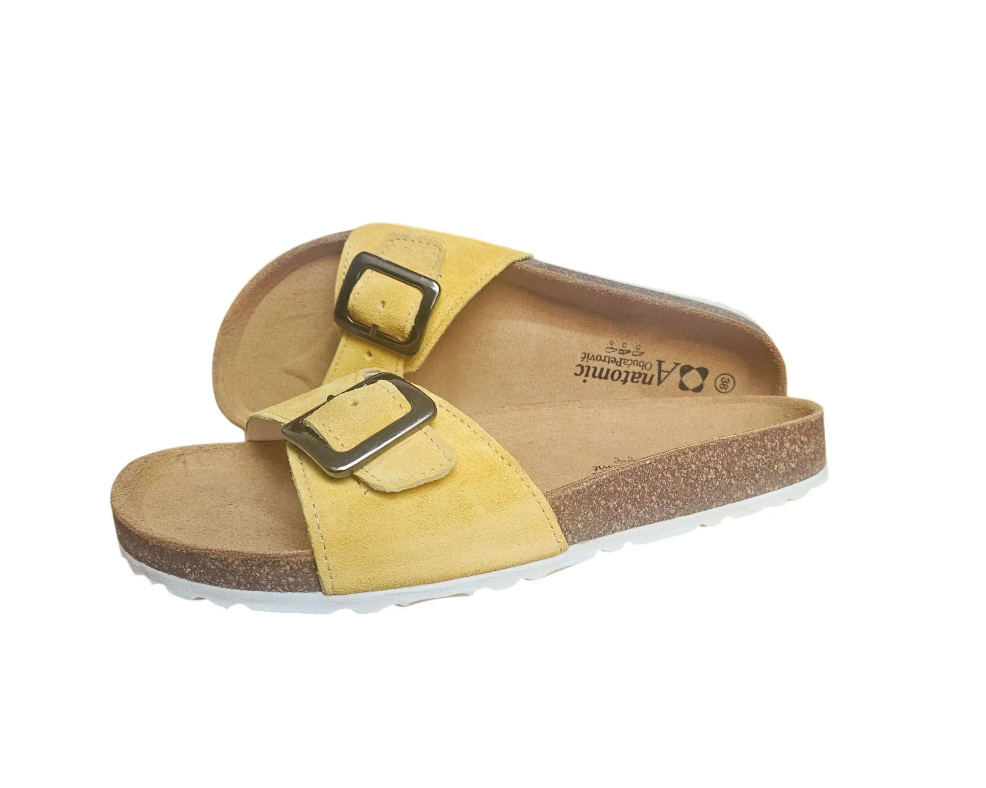 ženske anatomske natikače amber yellow – premium antilop - slika 2