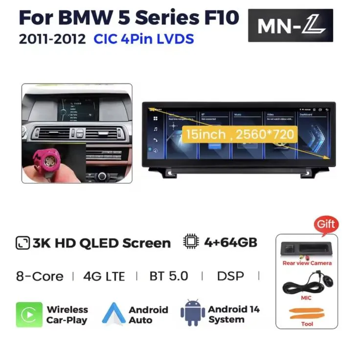 bmw f10 15" zaslon android multimedija original android kamera - slika 3