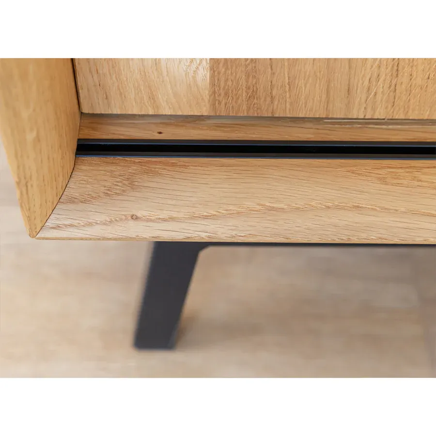 tv komoda modern loft 200x50cm, materijal: masivno drvo hrast - slika 5