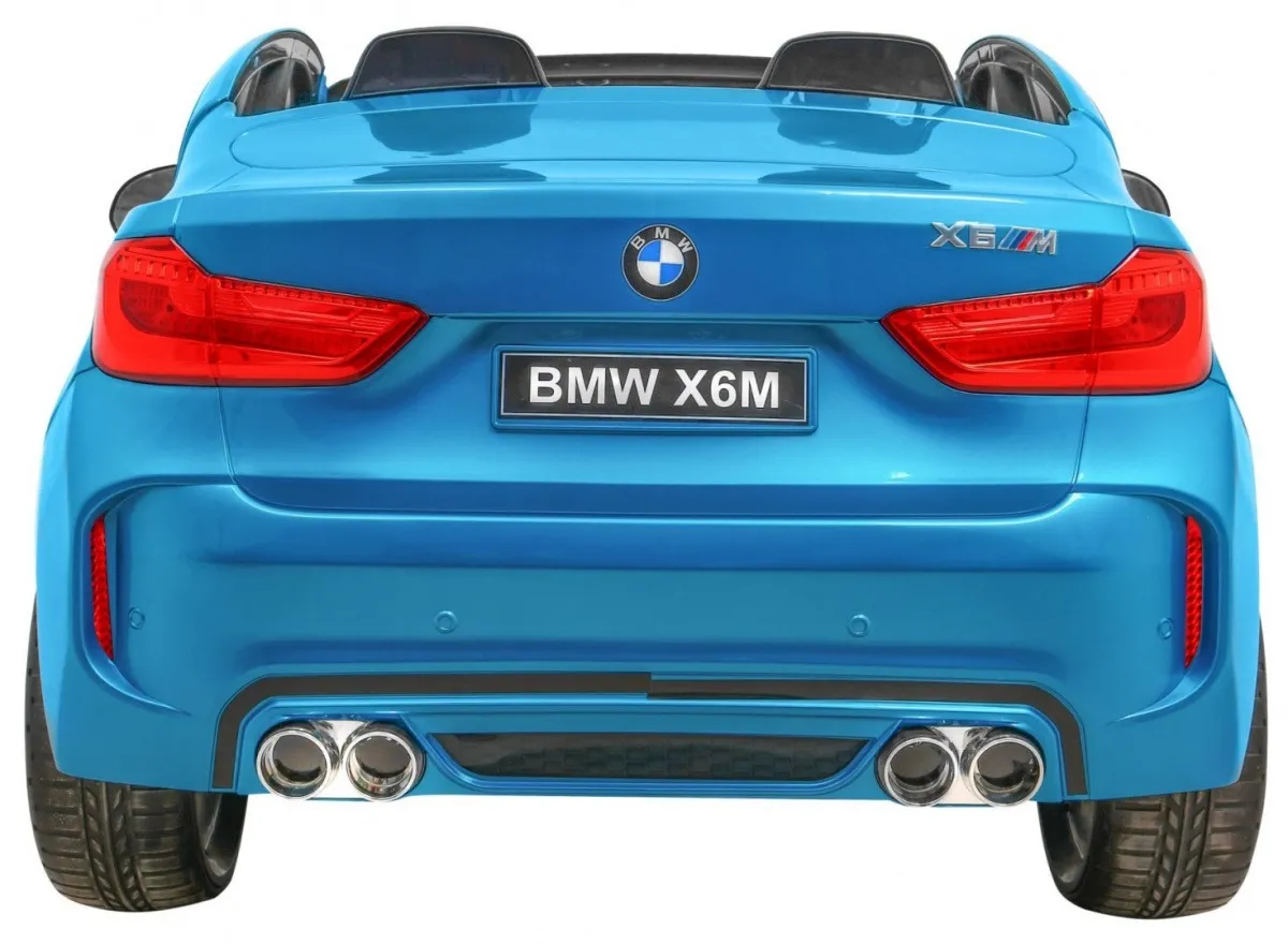 licencirani auto na akumulator bmw x6m xxl - dvosjed - plavi/lakirani - slika 5