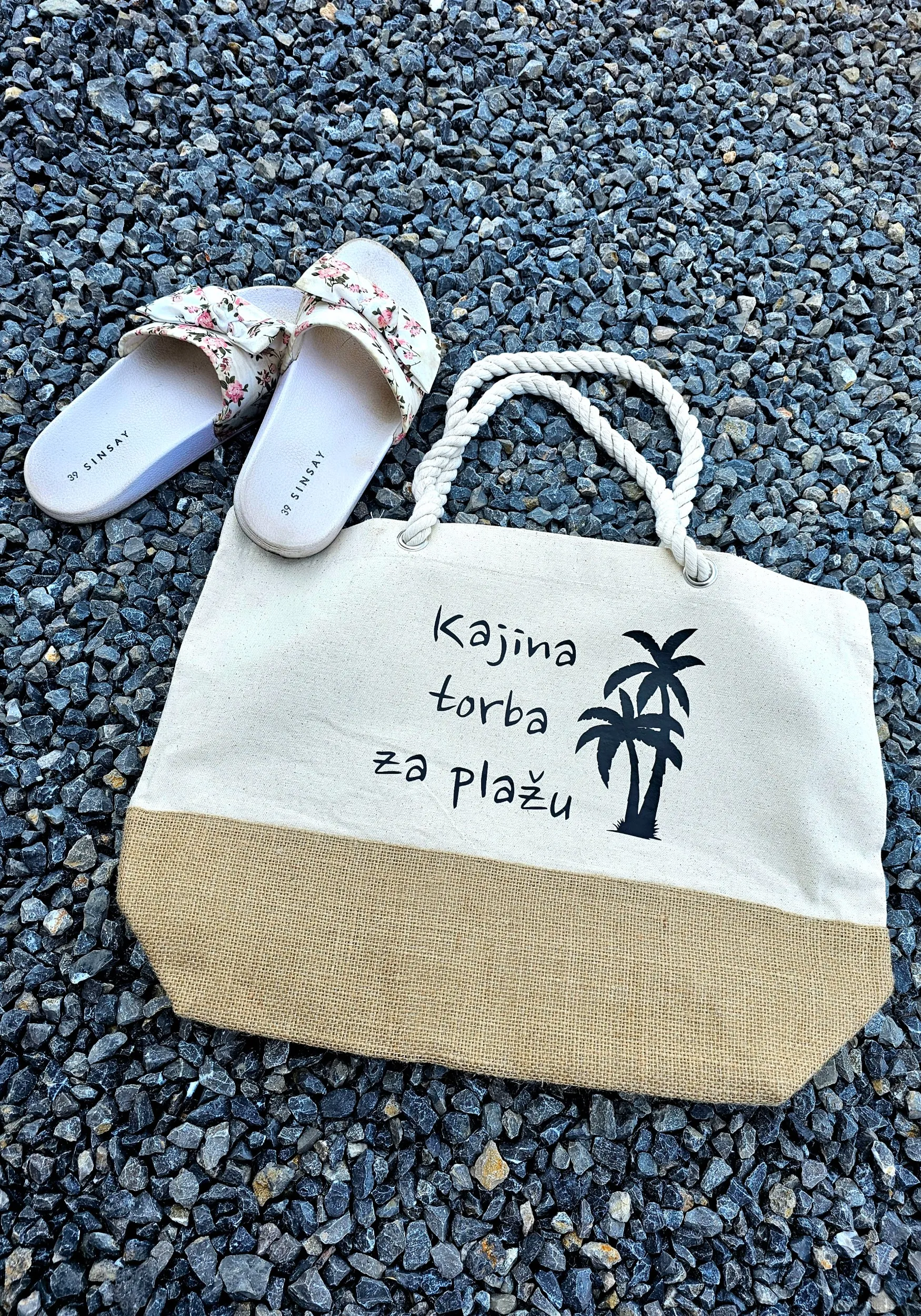 torba za plažu (pletene ručke) - slika 2