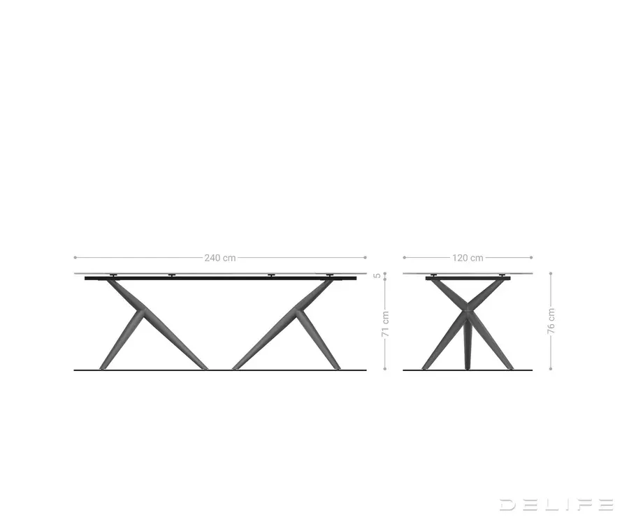 blagovaonski stol edge 240x120cm, materijal: keramika na staklu - slika 7