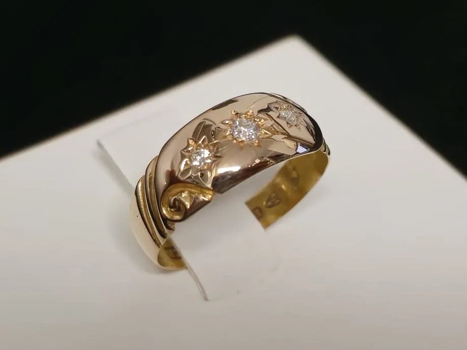 zlatni prsten (15k) s dijamantima 0,08ct / r1, rate ! - slika 2