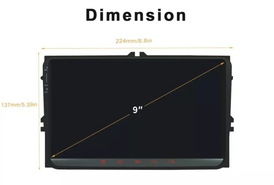 2din radio vw golf 5 6 polo passat android gps navigacija - slika 3