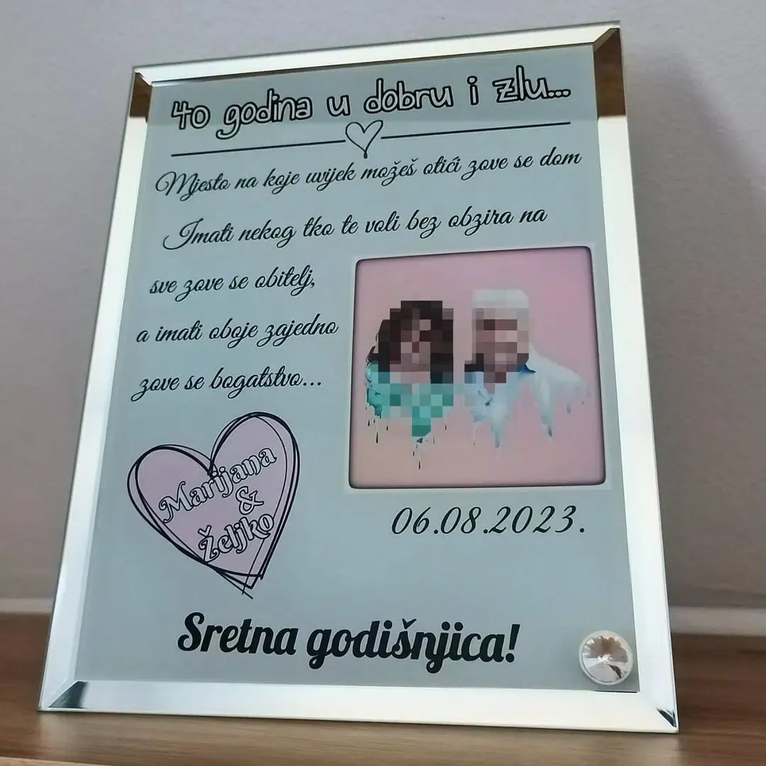 Foto staklo za godišnjice - Otočac