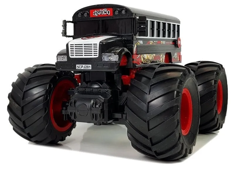 huge wheel remote controlled bus 2.4g sound black - slika 4