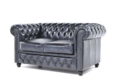 chesterfield dvosjed original leather | 2-sjedišta | wash off blue - slika 3