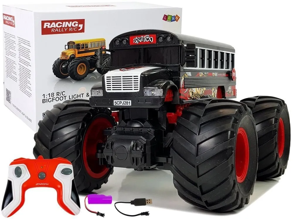 Huge Wheel Remote Controlled Bus 2.4G Sound Black - Mursko Središće