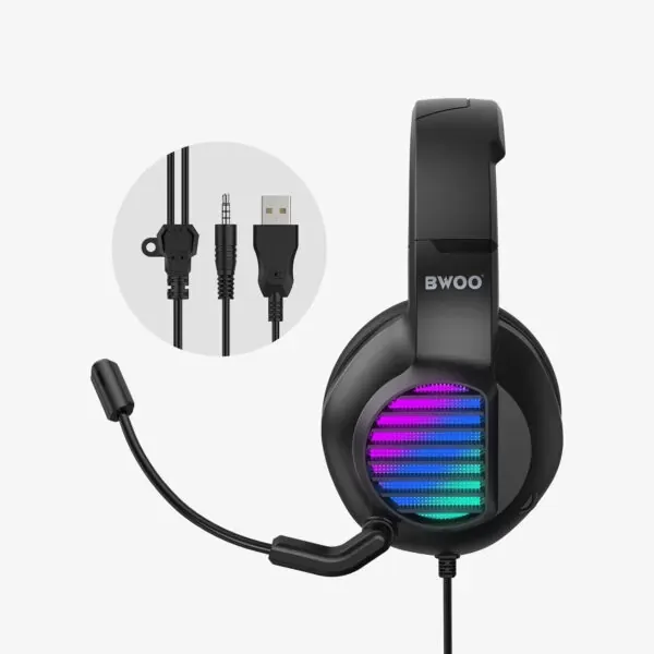 žičane premium gaming slušalice s mikrofonom i surround stereo zvukom max bwoo - slika 4