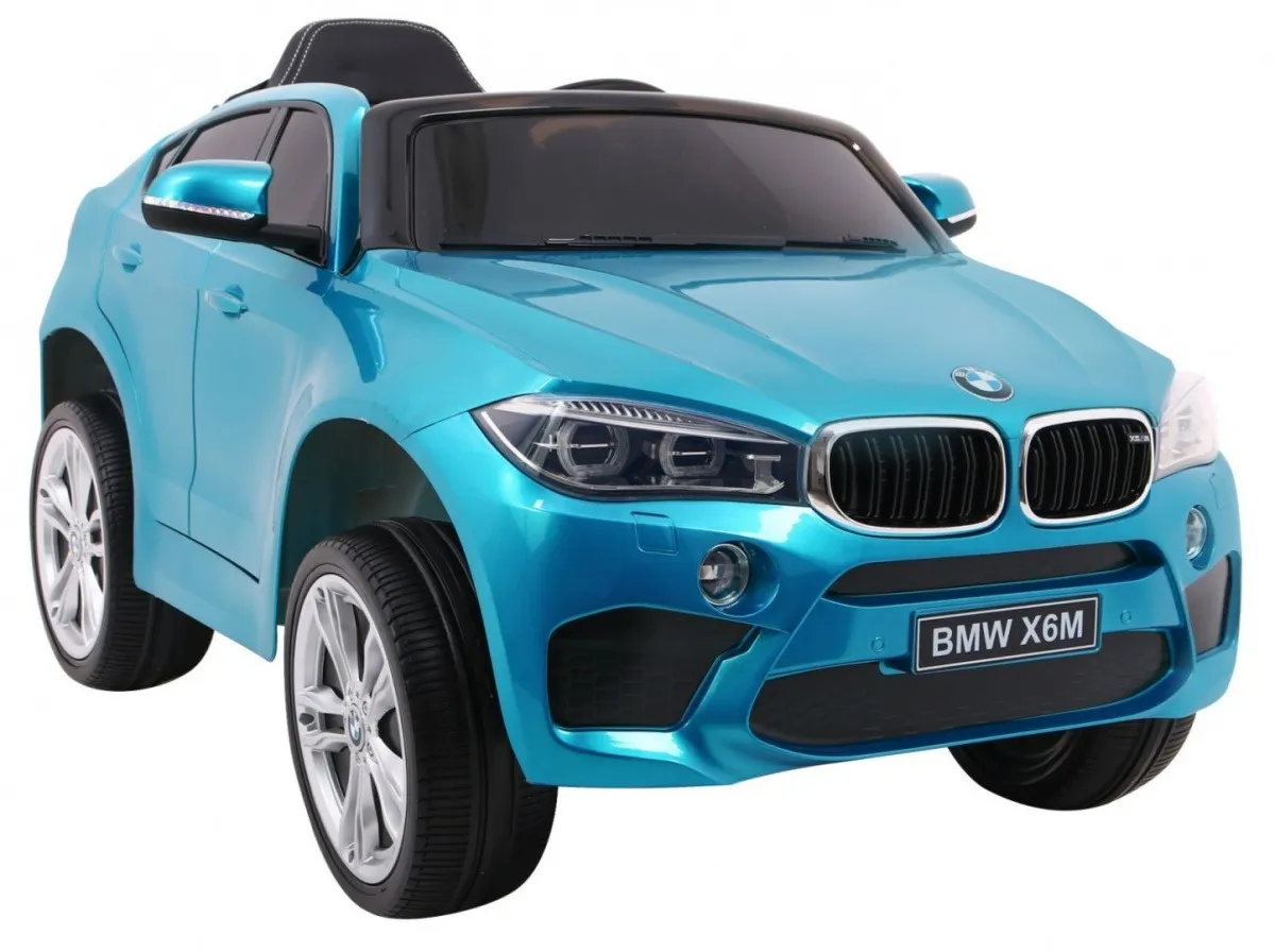 licencirani auto na akumulator bmw x6m - plavi/lakirani - slika 8
