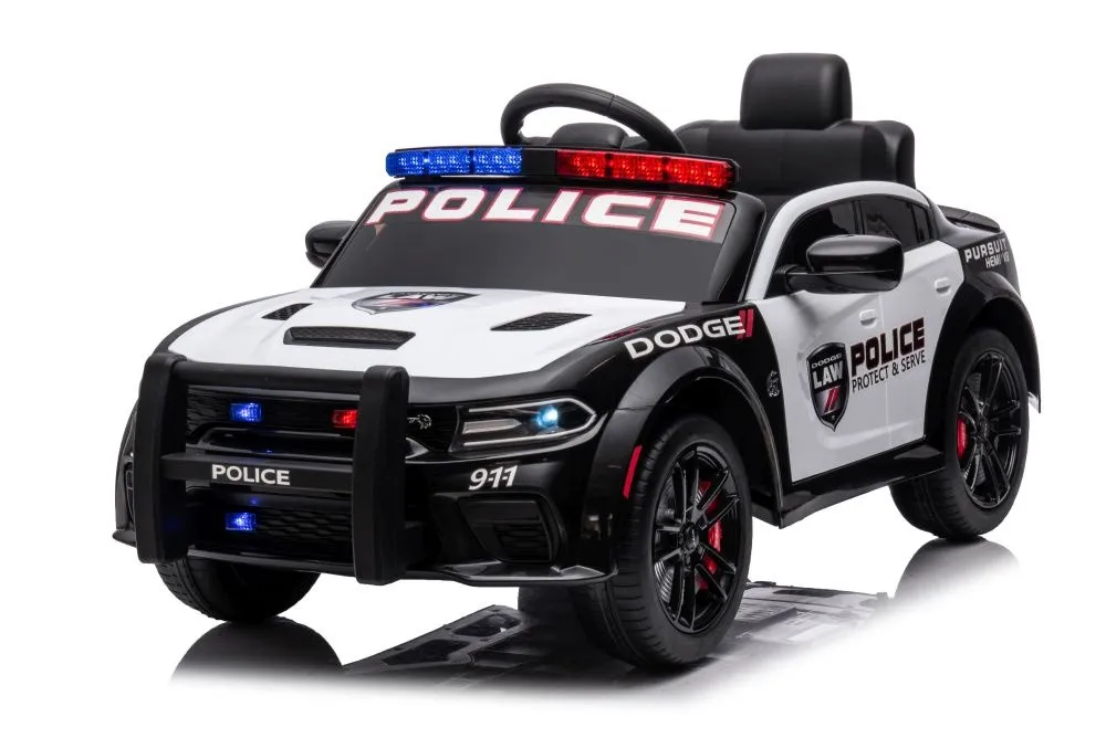 licencirani policijski auto na akumulator dodge charger - crno/bijeli - slika 5