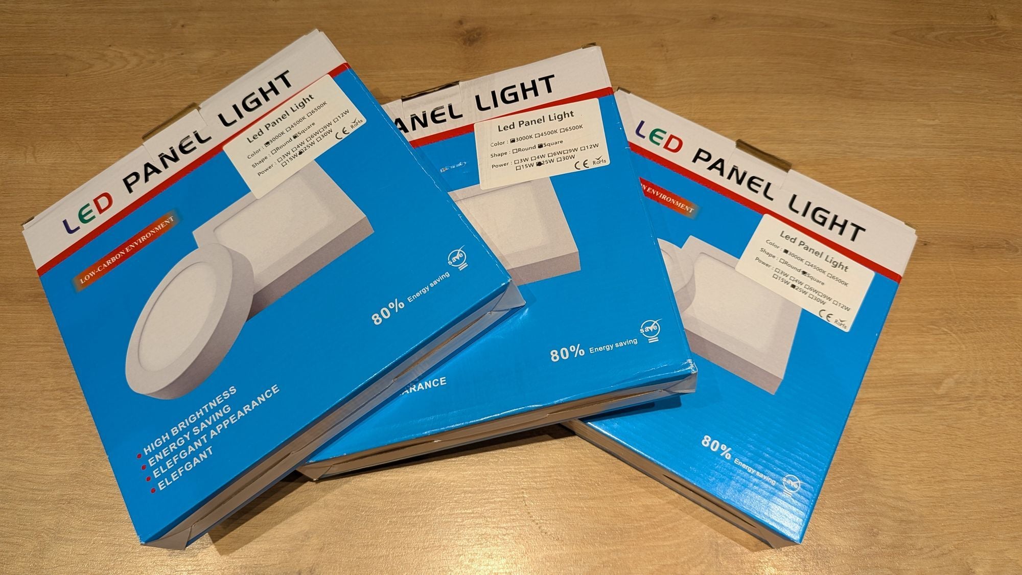 Nadgradni kvadratni LED paneli 25W 3000K (novo) - 3 komada - Mala Subotica