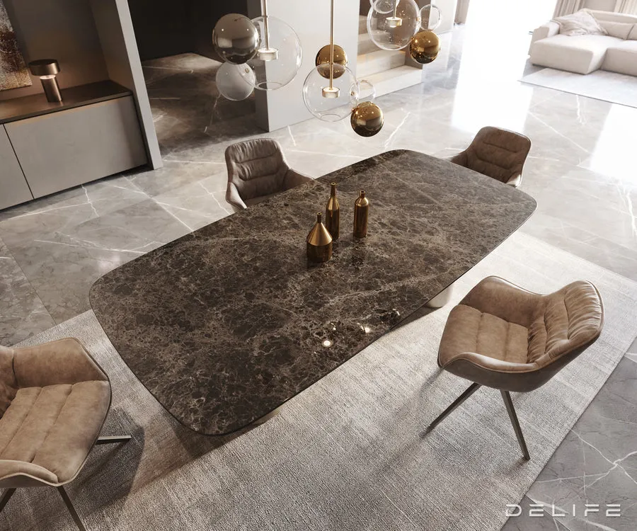 blagovaonski stol edge 240x120cm, materijal: keramika na staklu - slika 3