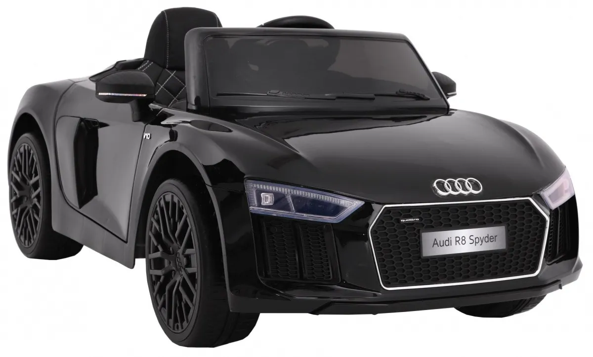 licencirani auto na akumulator audi r8 spyder rs - crni/lakirani - slika 7