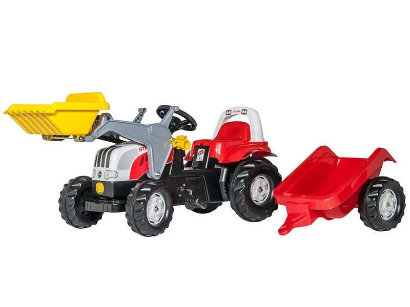 rolly toys traktor na pedale steyr 6165 cvt + utovarivač + prikolica - slika 1