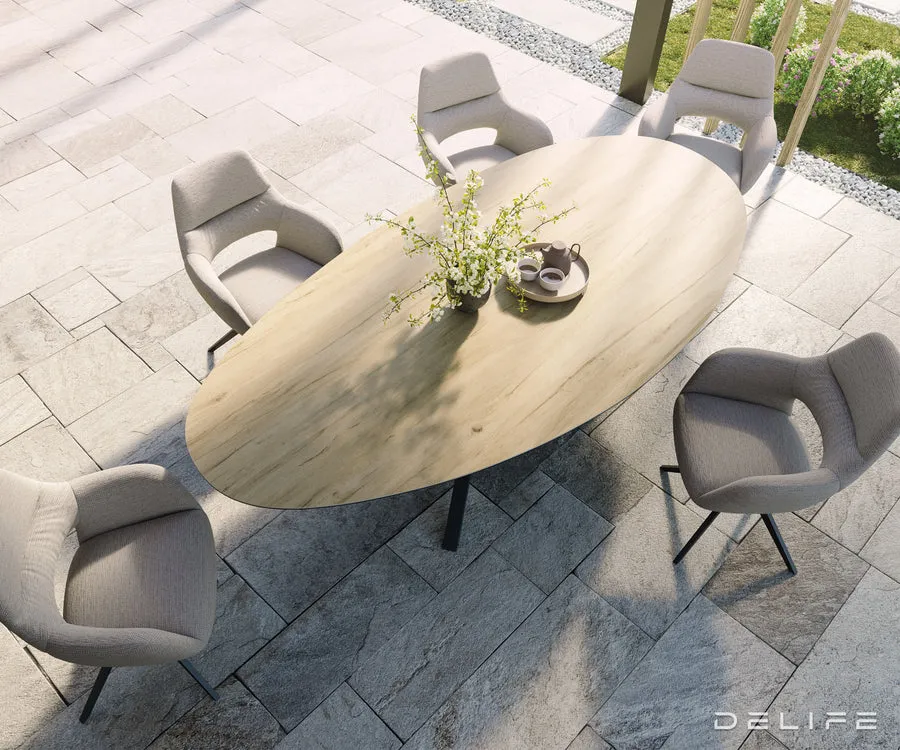 outdoor stol edge oval 280x130cm, materijal: keramika sabbia - slika 4