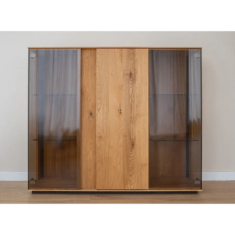 staklena vitrina collodi 135x115cm, materijal: masivno drvo hrast - slika 12