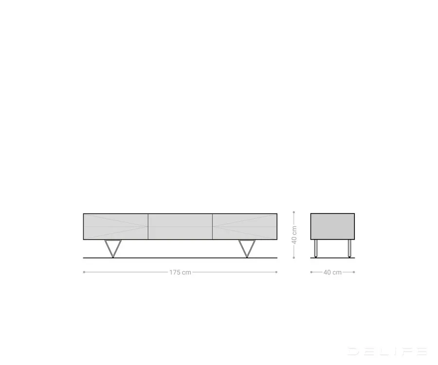 komoda designer wyatt 175cm, materijal: bagrem - slika 6