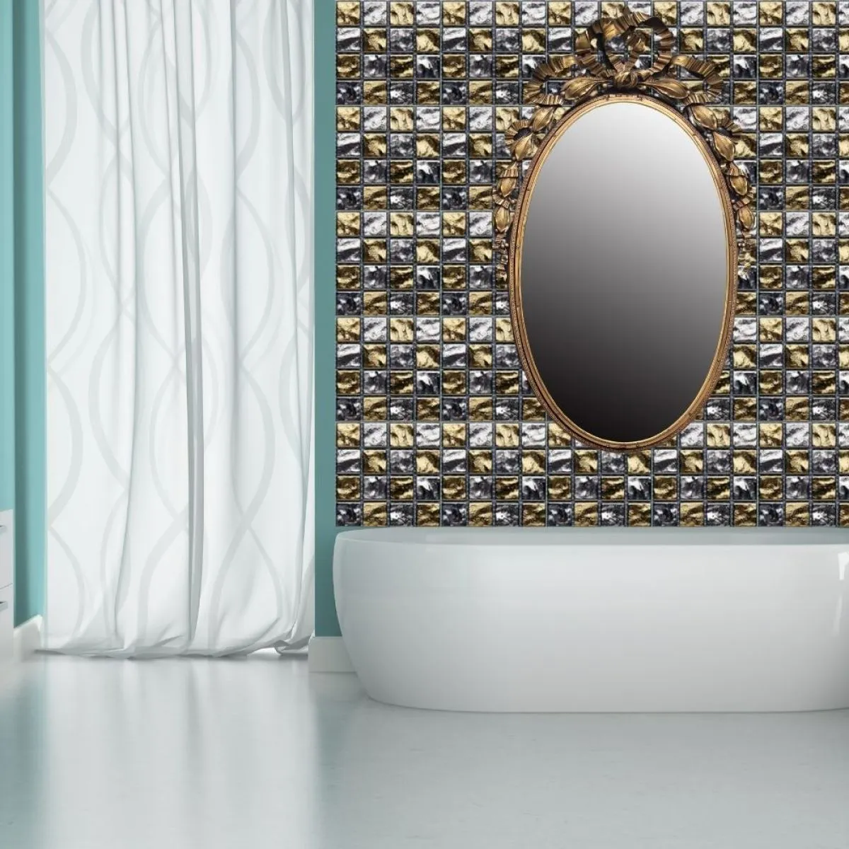 (10komada paket) 3d zidne pvc mozaik panel pločice - samoljepljive vod - slika 6