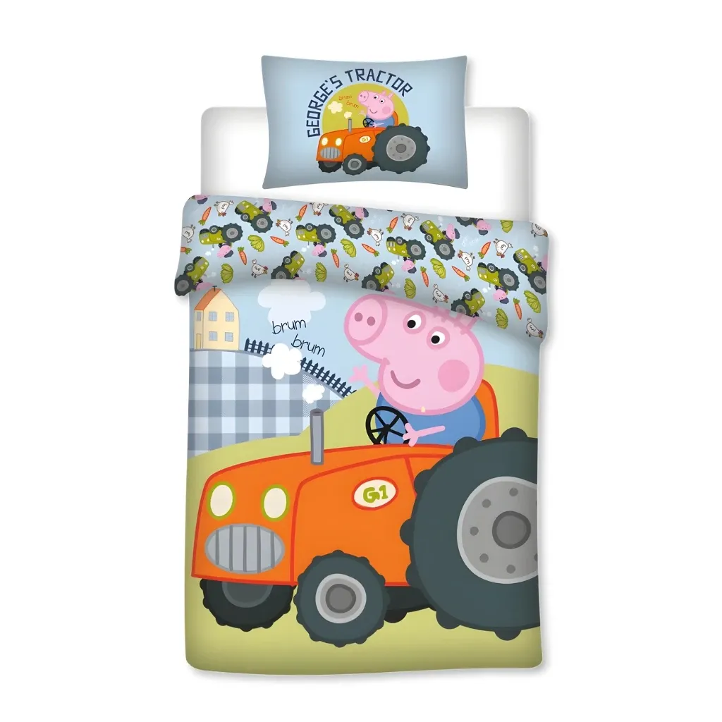 Peppa Pig ‘George’s Tractor’ posteljina za bebe, 100×135 cm - Zagreb