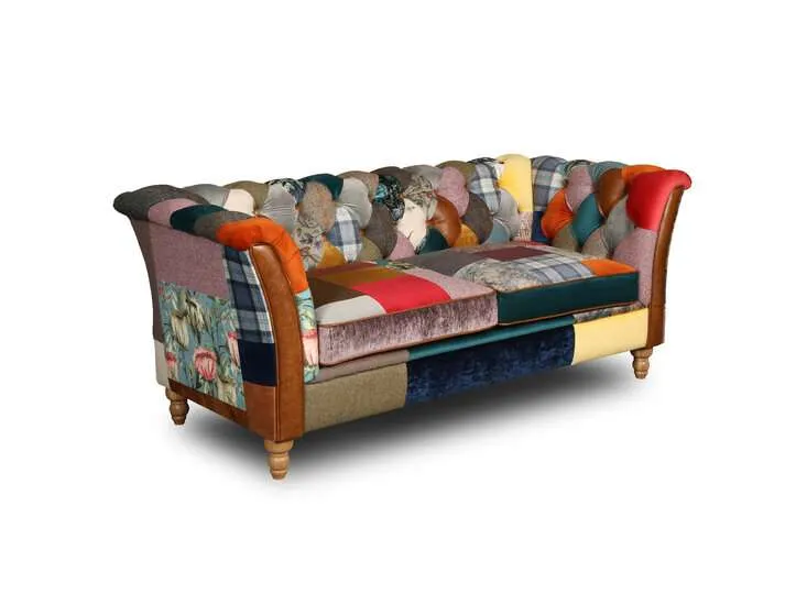 chesterfield rain lily harlequin patchwork 2-sjedišta dvosjed - slika 2