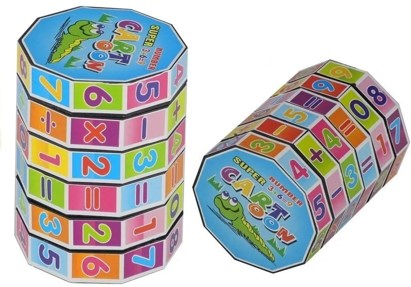 edukativni drveni matematički valjak - šareni - slika 2