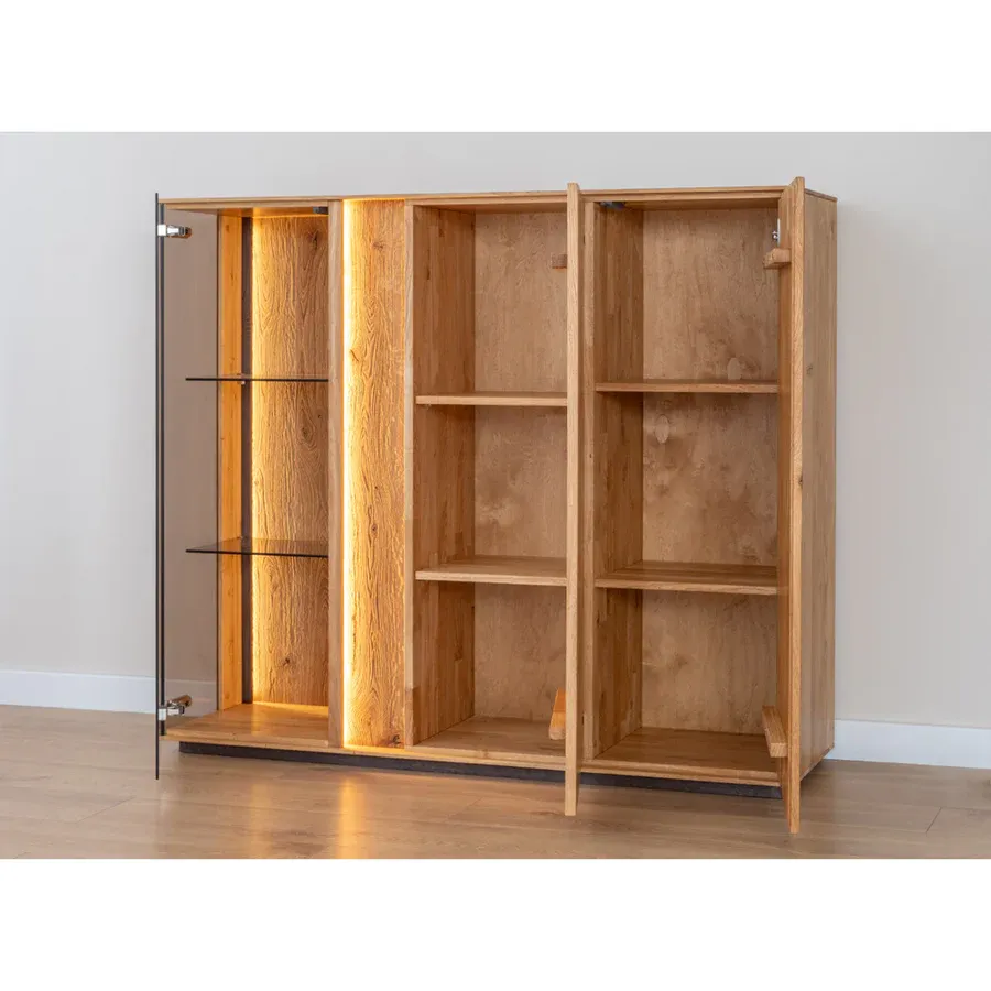vitrina collodi 135x115cm, materijal: masivno drvo hrast - slika 13