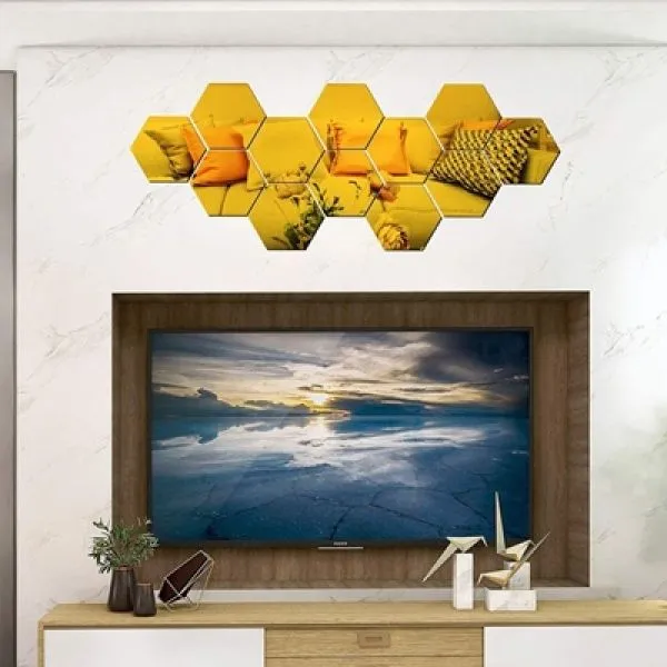 3d hexagon zrcalne naljepnice - ogledala 12 komada - slika 2