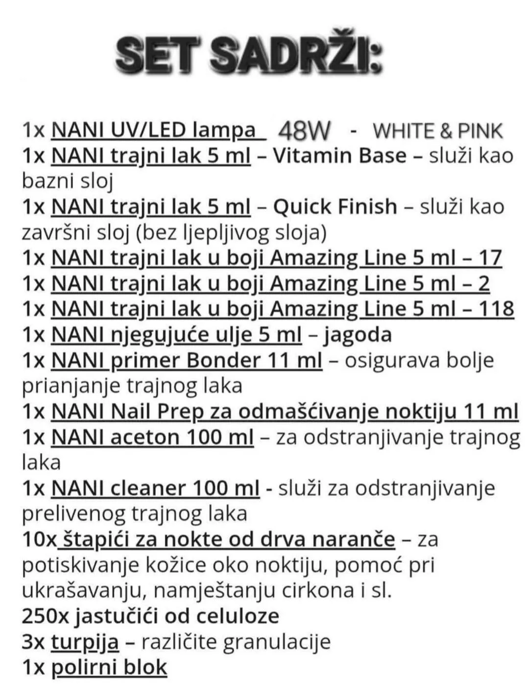 prodajem set trajnih lakova amazing line + uv/led lampa – komplet - slika 5