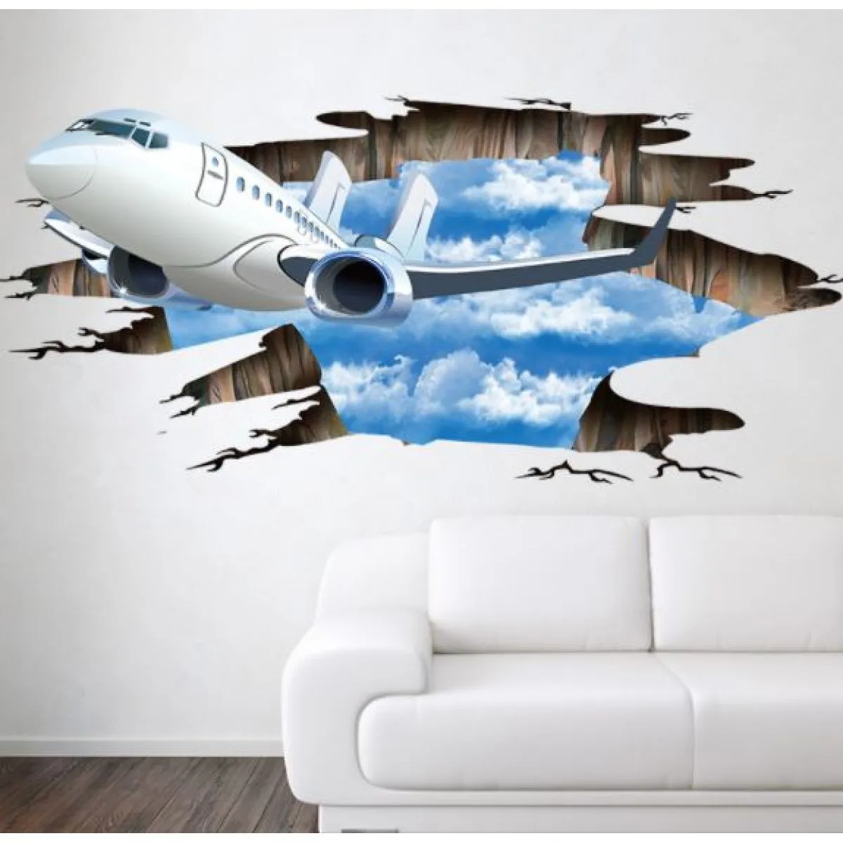 3D wall sticker Putnički avion dimenzije 110x50 cm - Zagreb