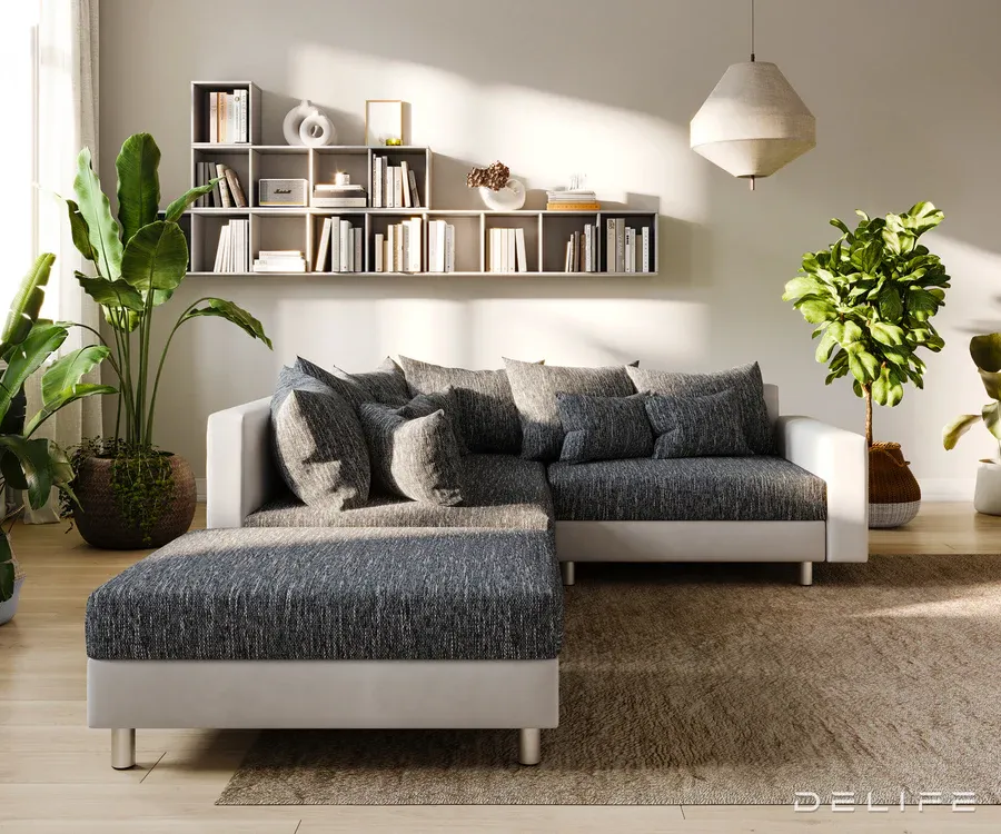 kutna garnitura clovis 215x185cm, materijal: strukturirana tkanina - slika 2