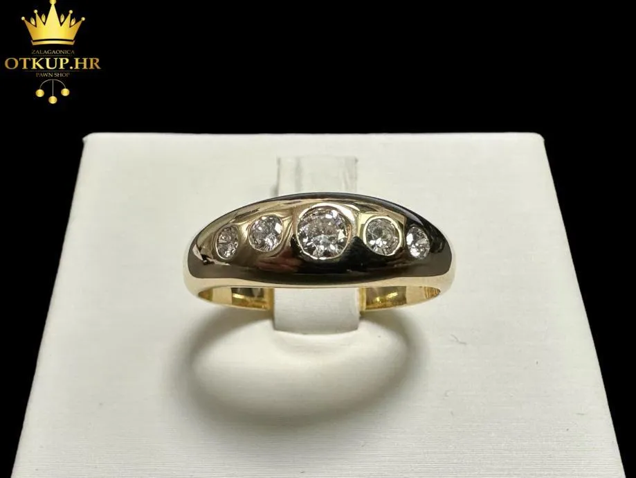 ZLATNI PRSTEN S DIJAMANTIMA - 0,36ct - 5,35G .585 / R1, RATE !! - Zagreb