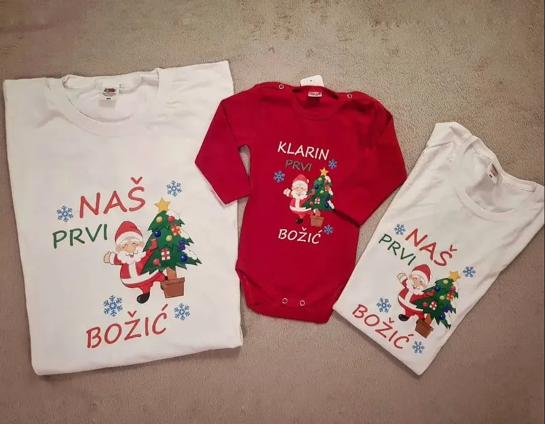Božićni komplet majice i body - Otočac