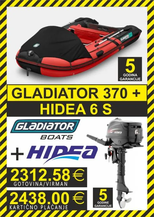 set gumenjak gladiator 370 + motori hidea - slika 10