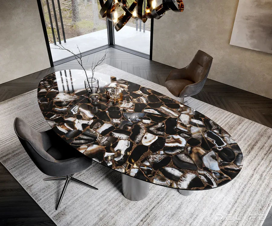 blagovaonski stol edge 280x130cm, materijal: keramika na staklu - slika 4