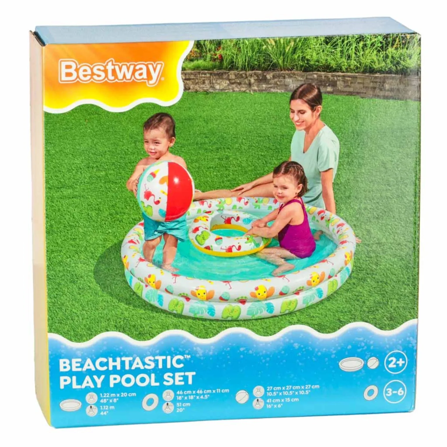 dječji bazen na napuhavanje 122 cm -gratis lopta i kolut - slika 5