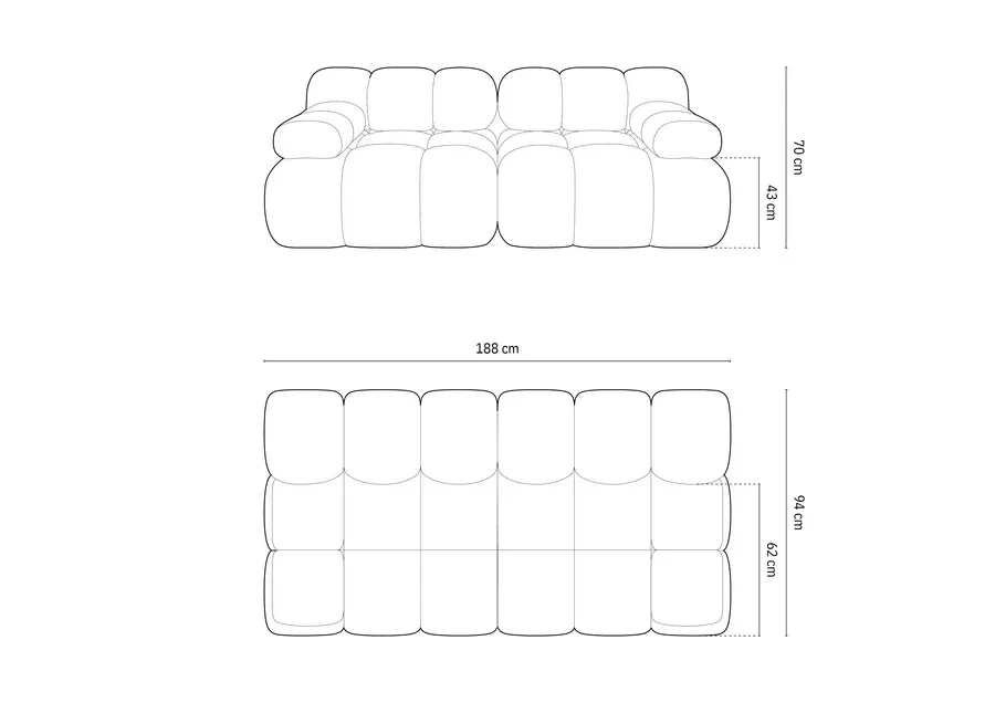 bellis modularna sofa 188x94cm, materijal: boucle - slika 8