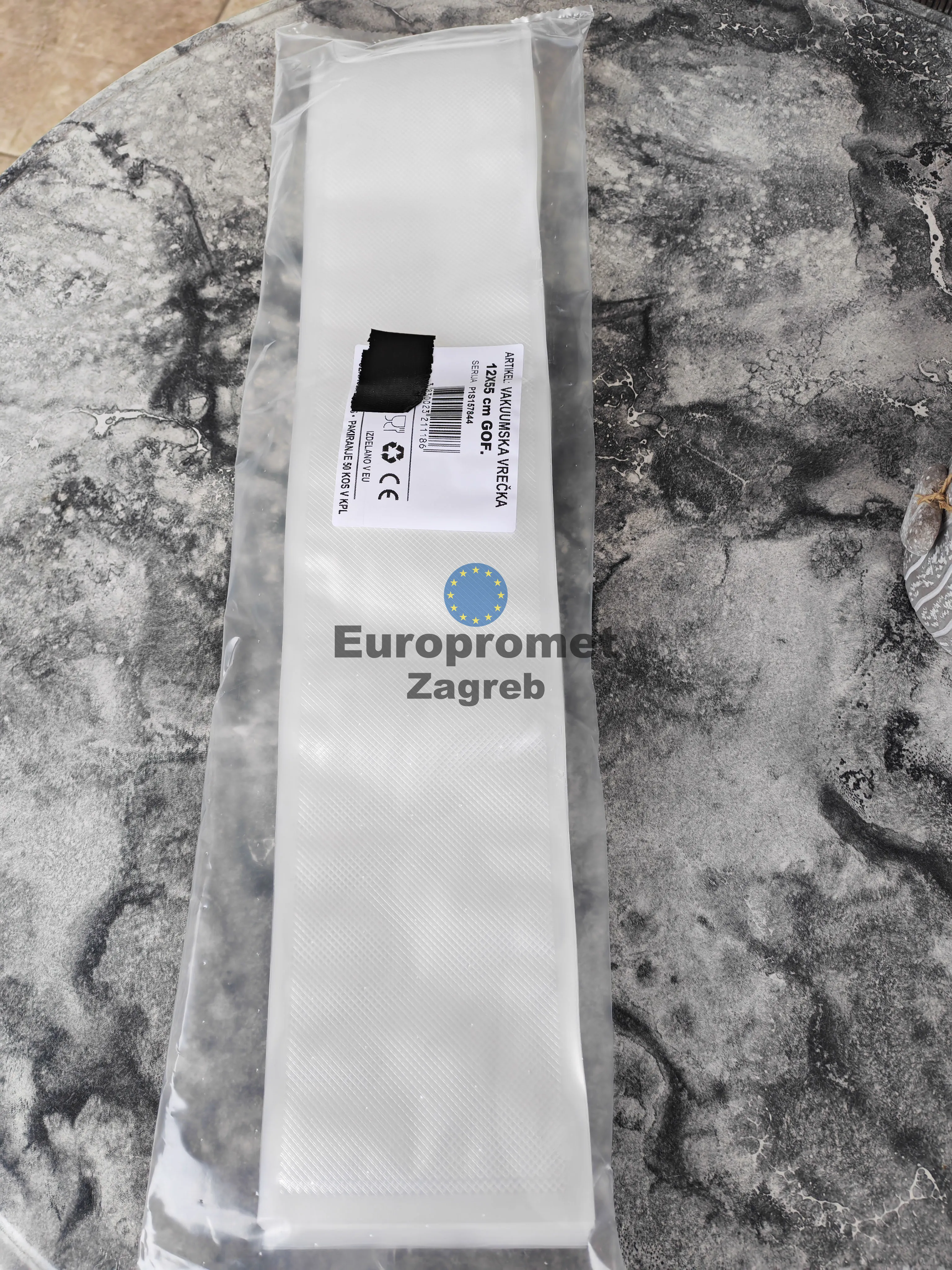 Vrećice za vakumiranje kobasica 12x55cm (50 kom) rebraste - Zagreb